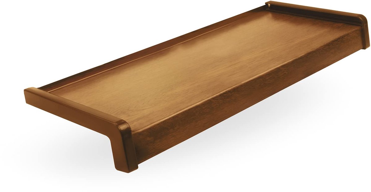 DQ-PP Vensterbank Staal + PVC-kleeffolie - 110 cm - Eiken Goud RAL 8003 - Diepte 20 cm - Weerbestendig - Incl. PVC-eindkappen - Vensterbank - Buitenvensterbank - Buiten - Vensterbank - Buiten