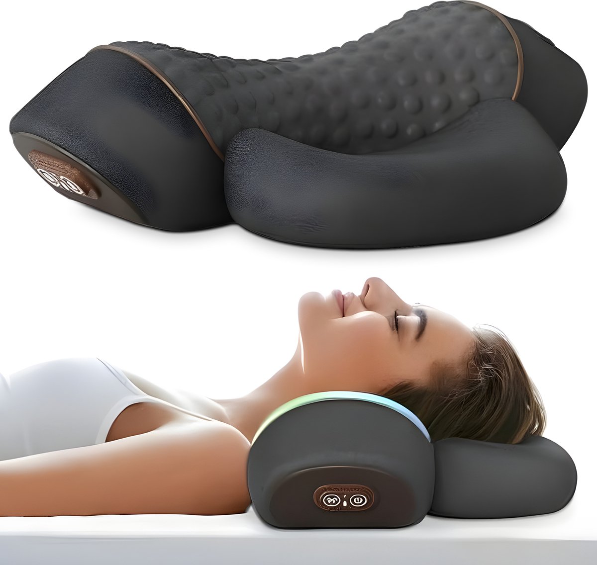 GinnComm Shiatsu Massagekussen – Warmte & Meerdere Massagestanden – USB Powered – Nek & Schouders