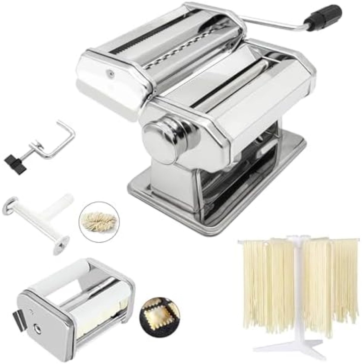 Handmatige Pasta Machine Set met 6 Delen en Droogrek
