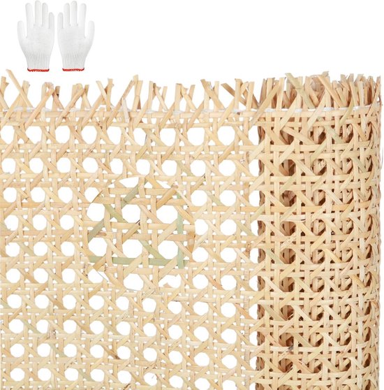 35 cm Brede Rol Natuurrotan voor Meubels - Open Mesh-Riemen, Rotan, Bamboemateriaal - Stof voor Stoel, Kast, Woondecoratie