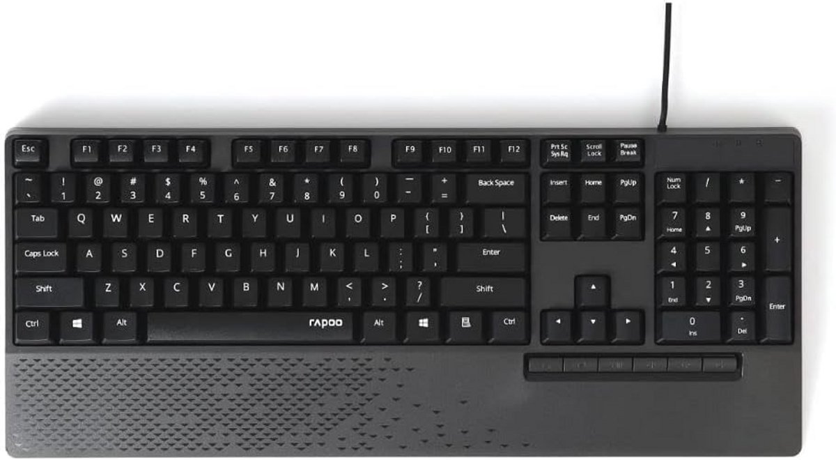 Bedraad QWERTY Toetsenbord – Zwart, Morsbestendig en Duurzaam | Geschikt voor Kantoor of Thuis