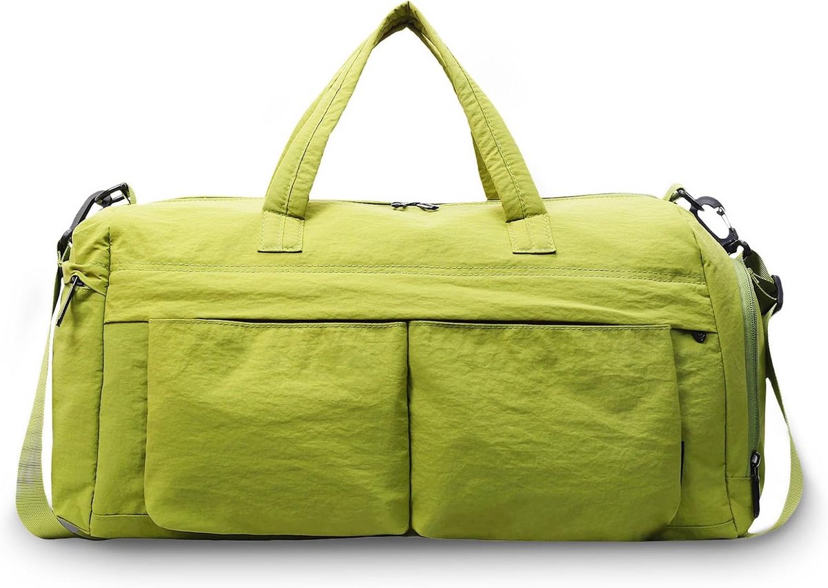 Grote Sporttas met Schoenenvak - Waterdichte Weekendtas voor Gym, Fitness en Reizen - Unisex Knalgroen