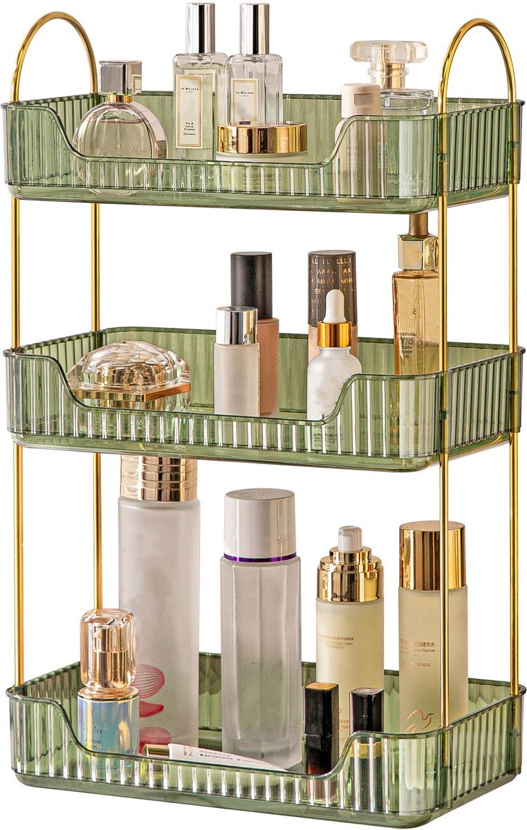 Stunq® Stijlvolle Drie-Lagen Cosmetica- en Badkamerorganizer voor Optimaal Ruimtebeheer
