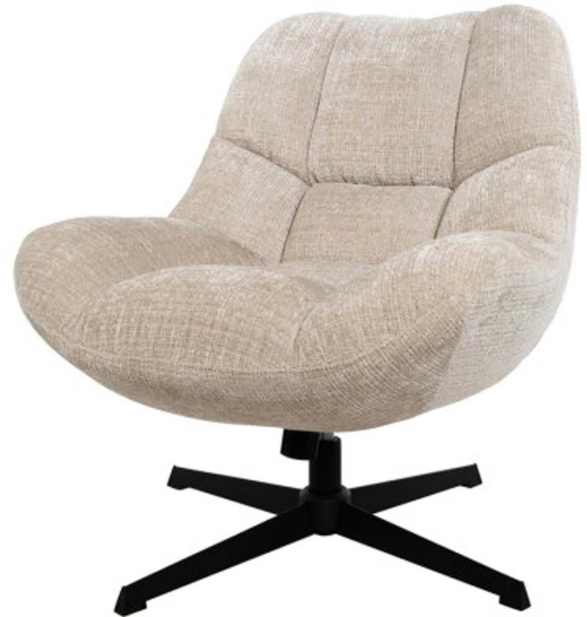 Draaifauteuil Chuck 360 - schommel effect - stof cremona natural - Unique Collection