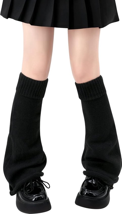 Leggings pour femmes - Jambières Kawaii - Jambières pour Jambières - Guêtres - Chaussettes hautes - Guêtres amples - Accessoires de vêtements pour bébé Goth Lolita - 1 paire Zwart 50 cm