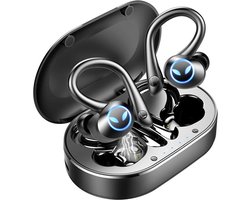 Gigicial Bluetooth Hoofdtelefoon - Draadloze Oordopjes - Verstelbare Siliconen Oorhaakjes Voor Sport En Buitenactiviteiten - 1 Stuk - Blauw