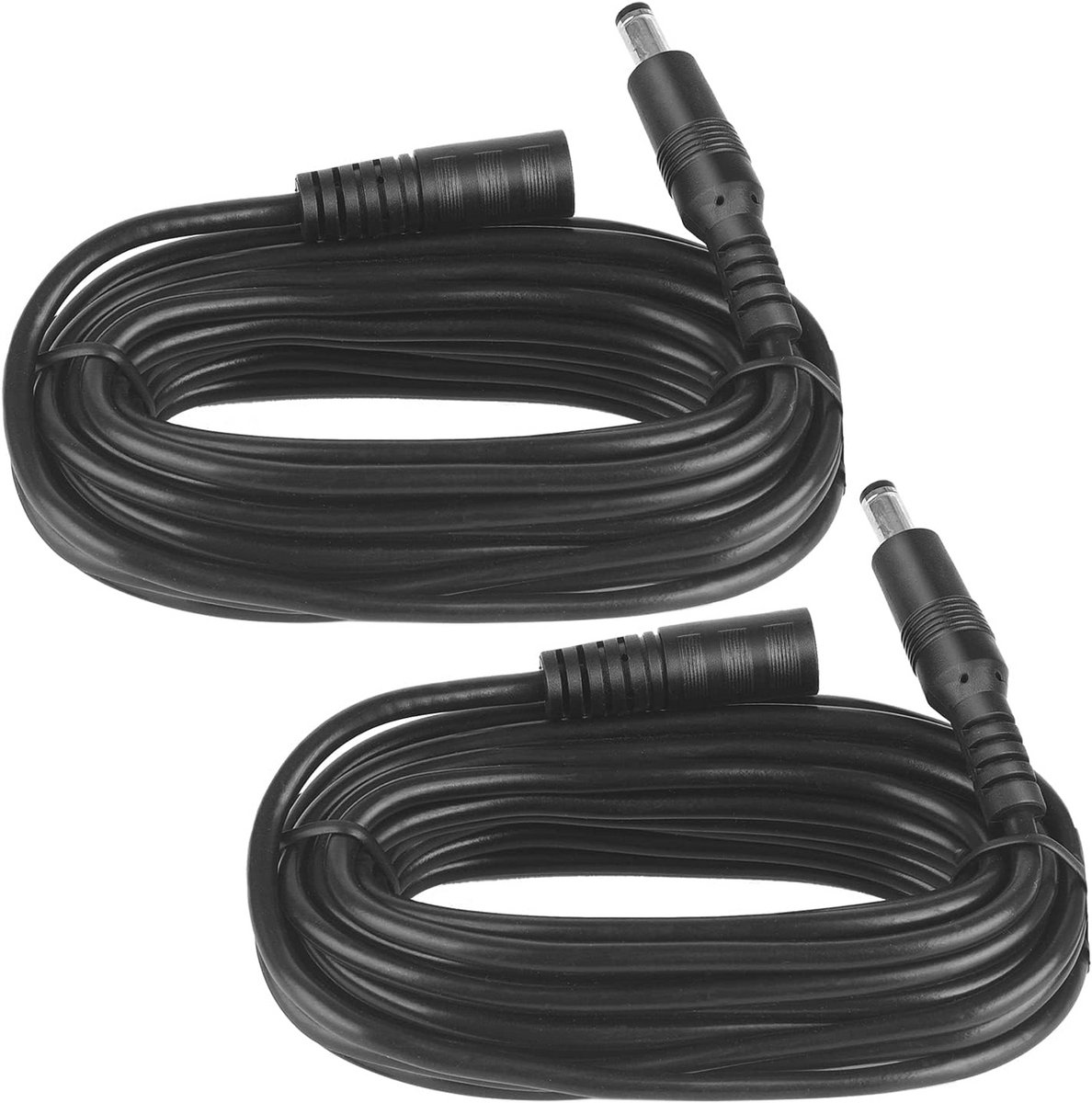 Pack van 2 DC Voedingskabels van 5 m - 5.5 mm x 2.1 mm, Geschikt voor Diverse Apparaten