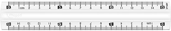 3-delige Doorzichtige Liniaal Set + Handig Mesh Etui – Onbreekbaar, Dubbele Schaal, 15 Cm – Perfect Voor School En Tekenen