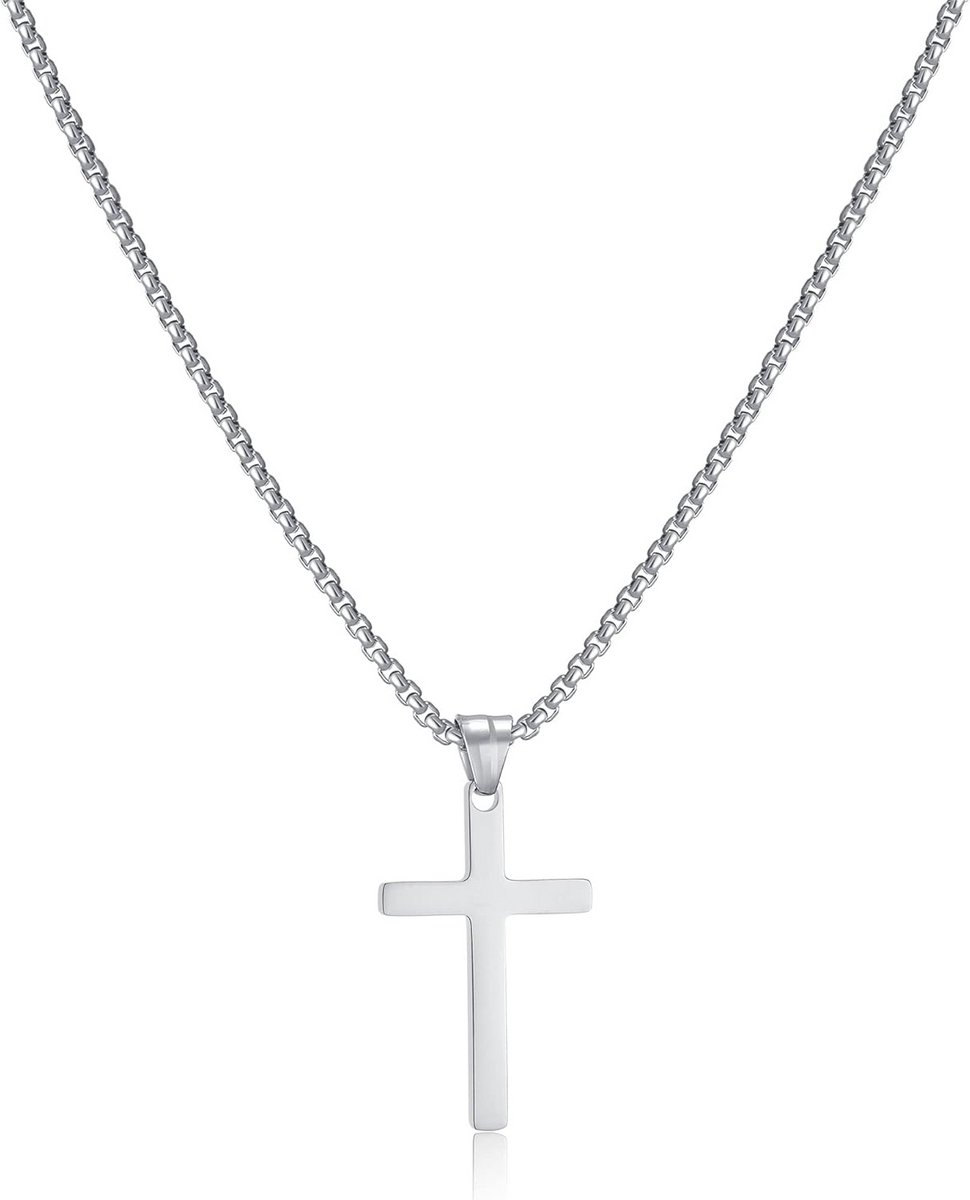 Halsketting met Kruis voor Heren - Goud-Zilver, Roestvrij Staal, Mode Sieraden
