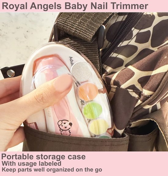 aby Elektrische nagelvijl 20 In 1, Nagelverzorging, Nail Clippers,Veilige Elektrische Baby Nail Trimmer, Baby Nail File Kit, Extra Vervanging Hoofden, Pasgeboren Peuter Tenen en Vingernagels, Trim en Polish (Geel) van aby — afbeelding 3