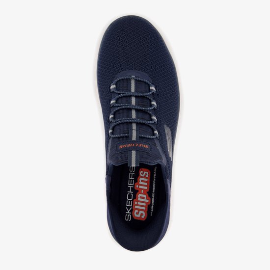 Baskets Skechers Slip-ins Wide Fit pour homme, bleues - Pointure 42 - Confort Extra - Mousse à mémoire de forme