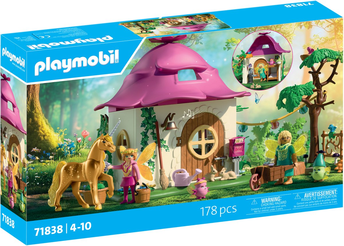 PLAYMOBIL Magische Eenhoorns - Feeënhuis met gouden eenhoorn en stal - Met oplichtende slinger voor magische nachten - 71838 — afbeelding 9