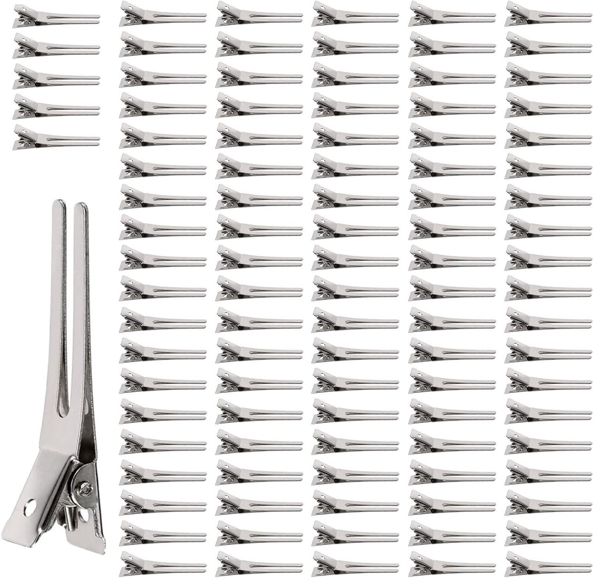 E-Ambar - Metalen Haarspelden Clips, Haarclip voor kappers en stylisten, 100 stuks.