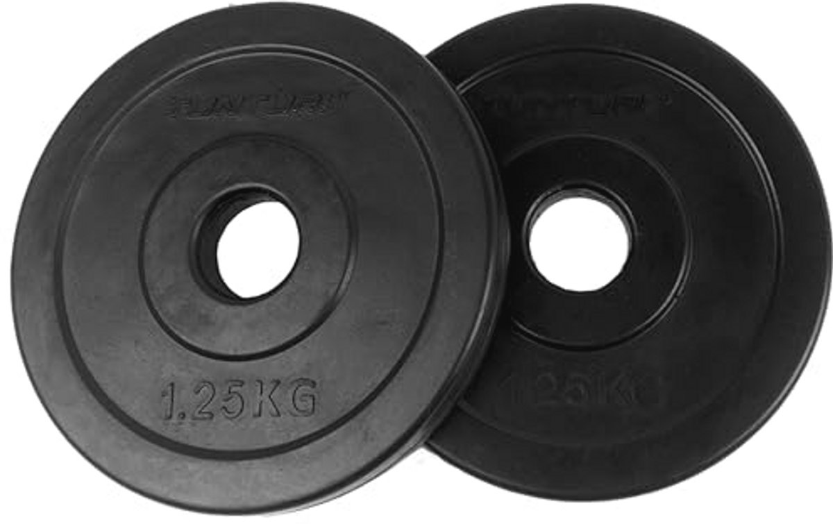 Rubber Hantel Platen 1,25 kg - Paar - Zwart