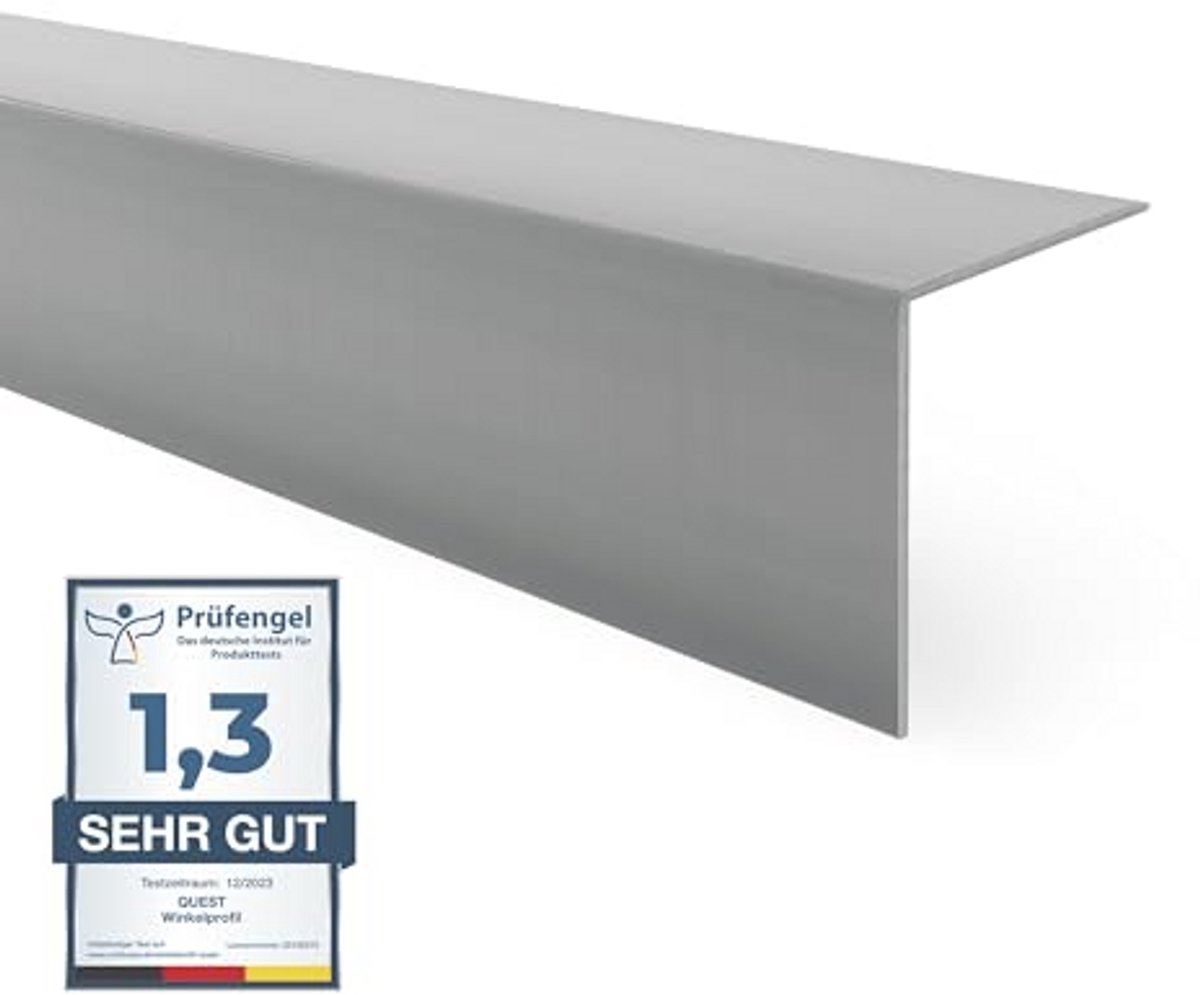 PVC Hoekprofiel Zonder Plakband - Donkergrijs, 20 x 20 mm, 200 cm