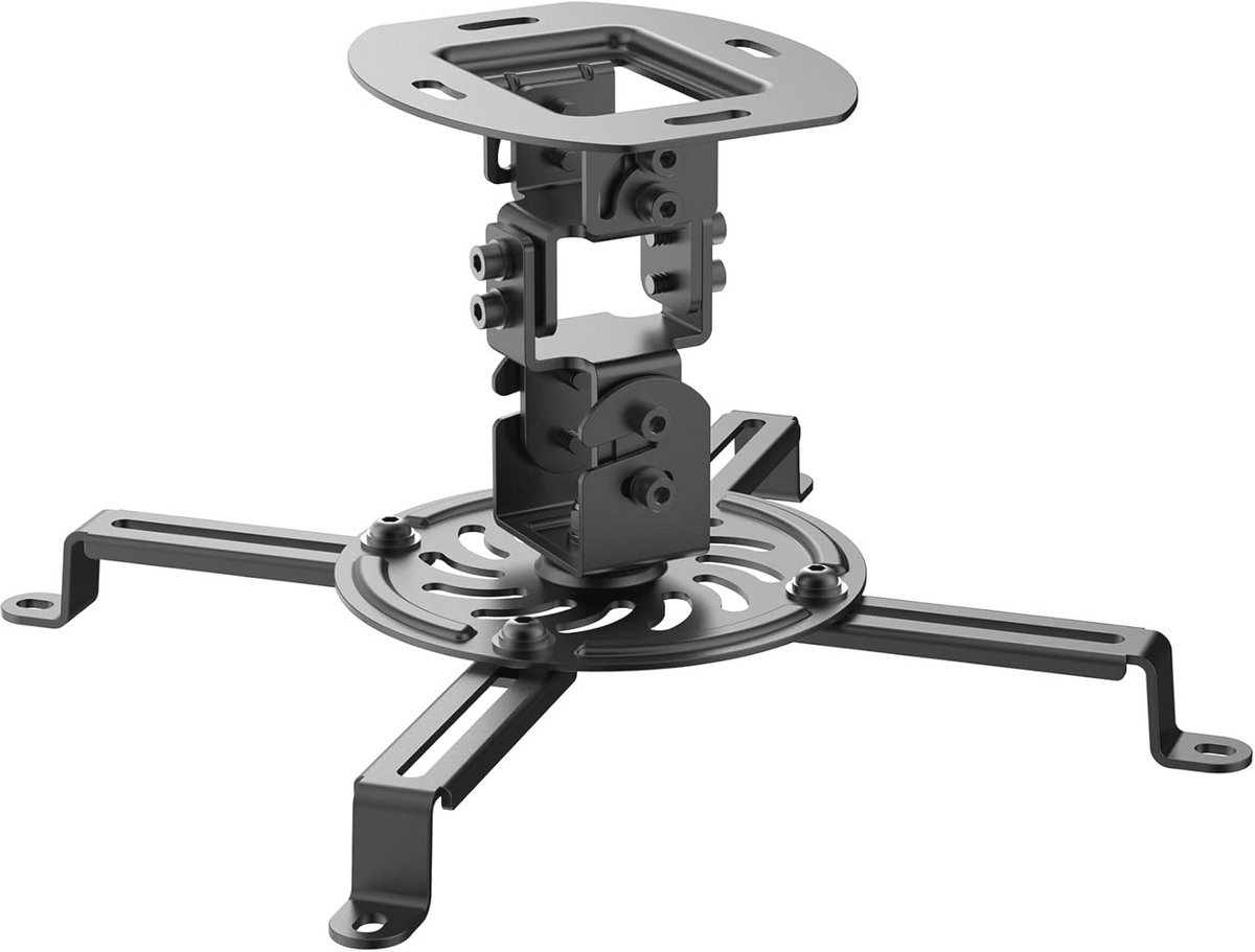 Kantelbare en draaibare plafondbeugel voor projector - universele montage, max. draagvermogen 13,5 kg, afstand plafond 15 cm, zwart
