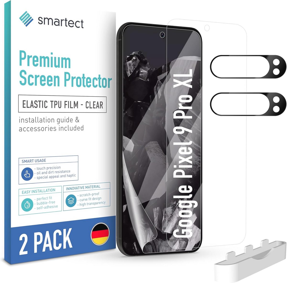 TPU Schermprotectorset voor Google Pixel 9 Pro XL - Inclusief Camera Bescherming, Bubble-Free, en Vingerafdrukbestendig