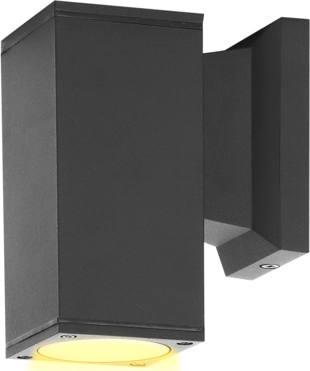 Wandlamp Buiten - GU10 Inbouwspot Anthraciet Aluminium - IP65 Waterdichte Buitenverlichting voor Balkon, Garage, Patio en Tuin