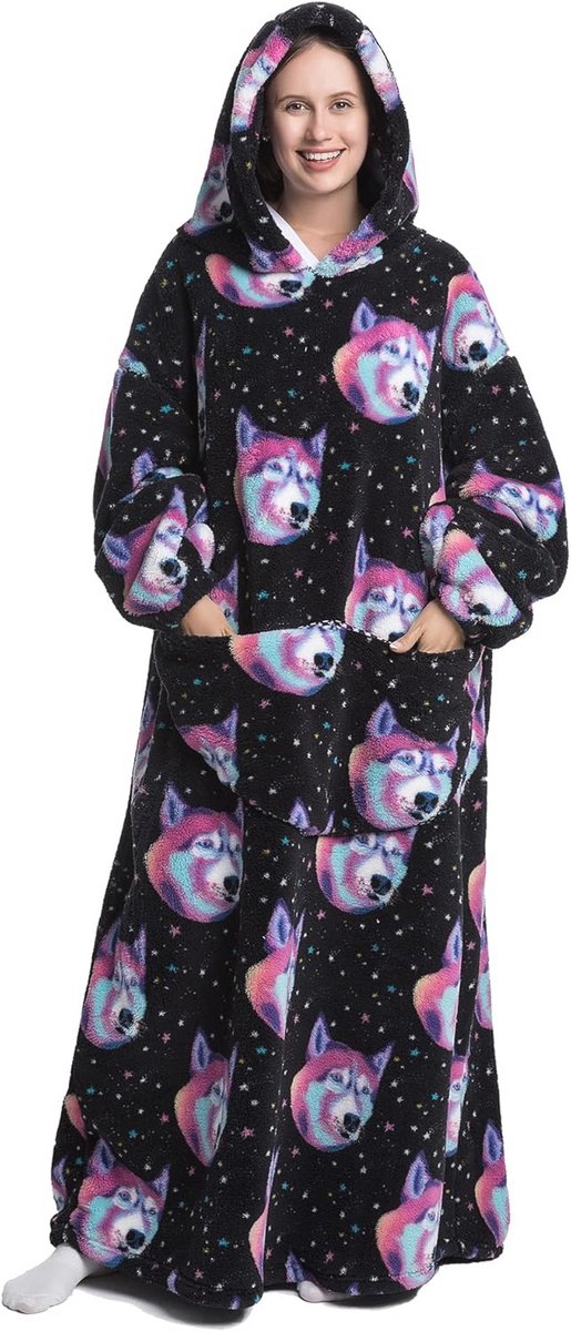 Oversized Deken Hoodie Sherpa Fleece voor Meisjes en Tieners - Comfortabele Sweatshirt voor Kerst en Verjaardagscadeaus