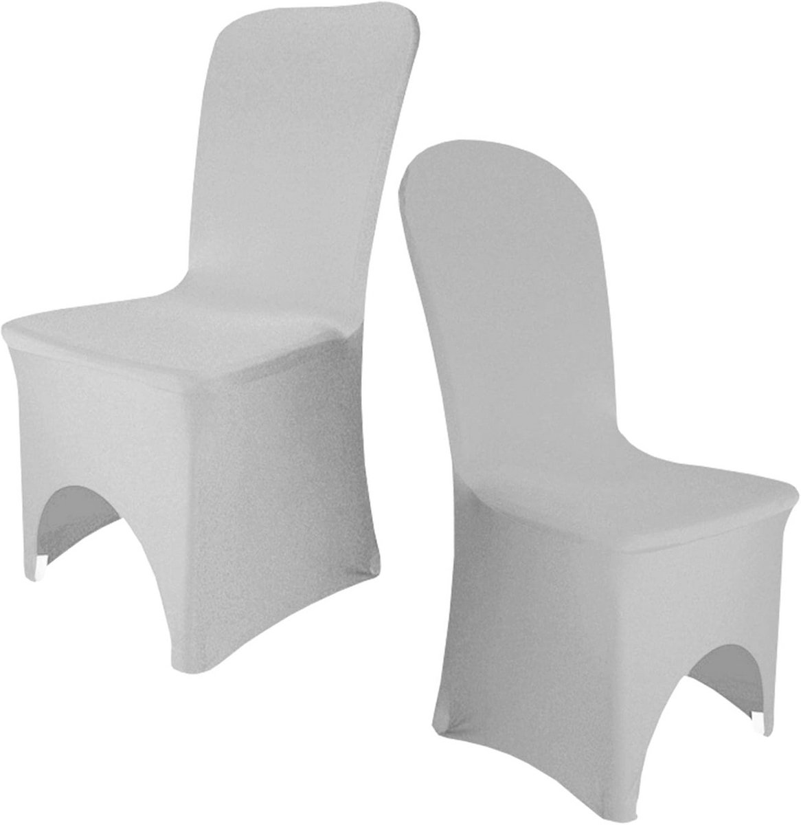 Zilveren Spandex Stoel Covers 6-Persoons Set