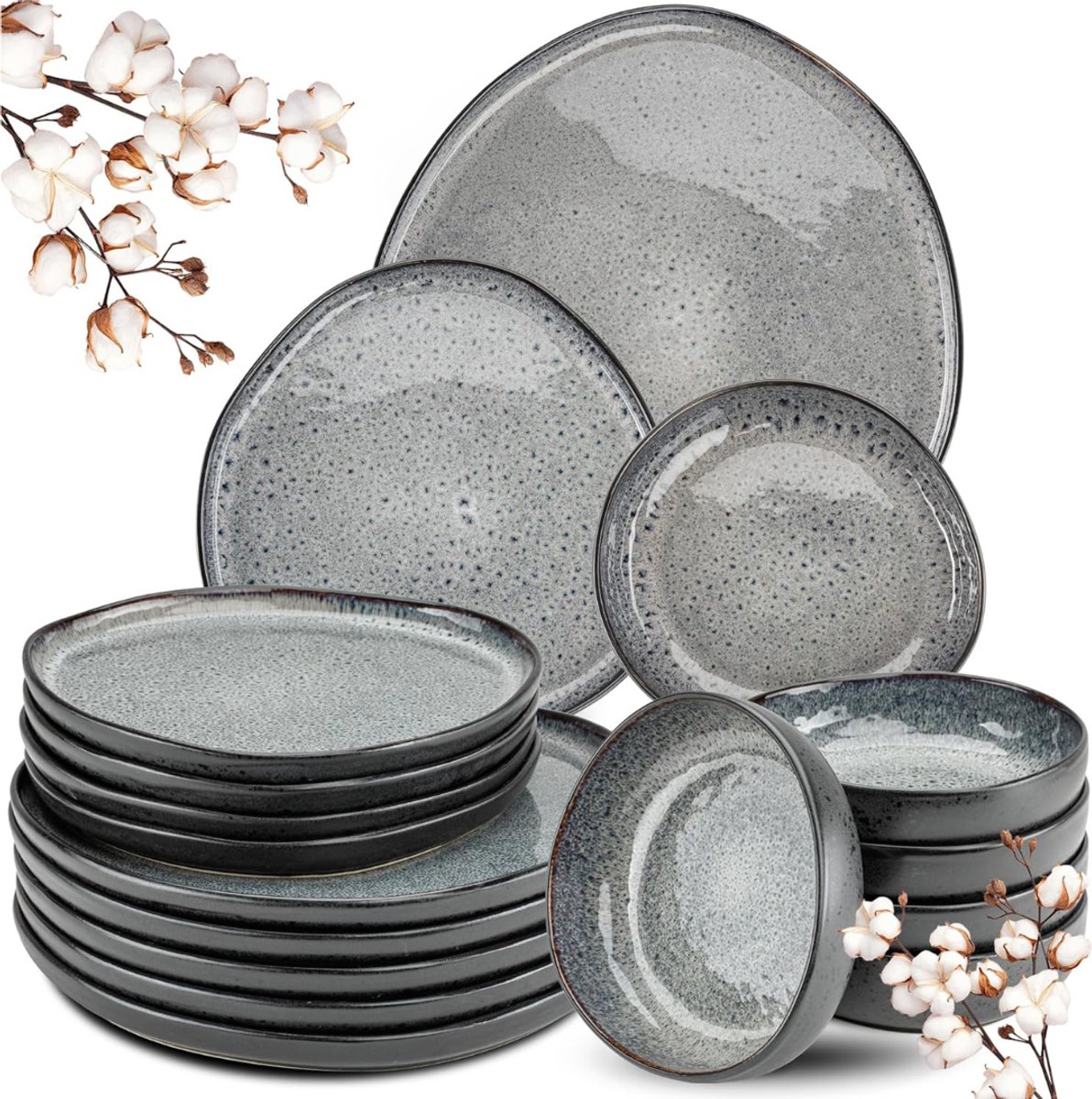 White-Label® Serviesset - Bordenset 6 Persoons - Chique Bordenset - Porselein