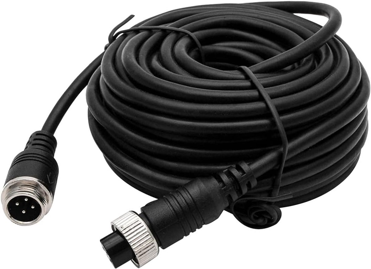 4 Pin Video Extension Kabel - 49FT 15M - Auto Achteruitkijkcamera - Aviation CCTV Lang