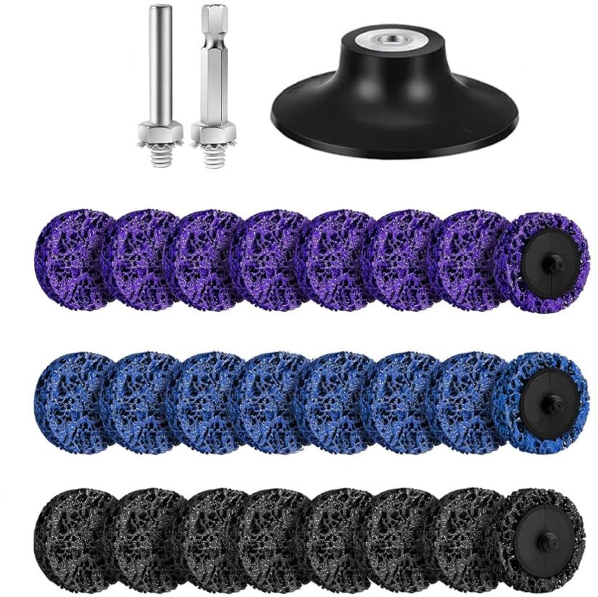 Sanding Disc 50 mm Coarse Cleaning Disc Set - Nylon Tissue Disc voor Paint Removal, Rust en Polishing voor Angle Grinder, Pack van 24