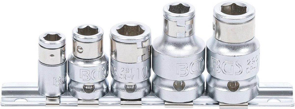 Set bitadapters met blokkeerkogel - 5-delig - 6,3 mm (1/4"), 10 mm (3/8"), 12,5 mm (1/2")
