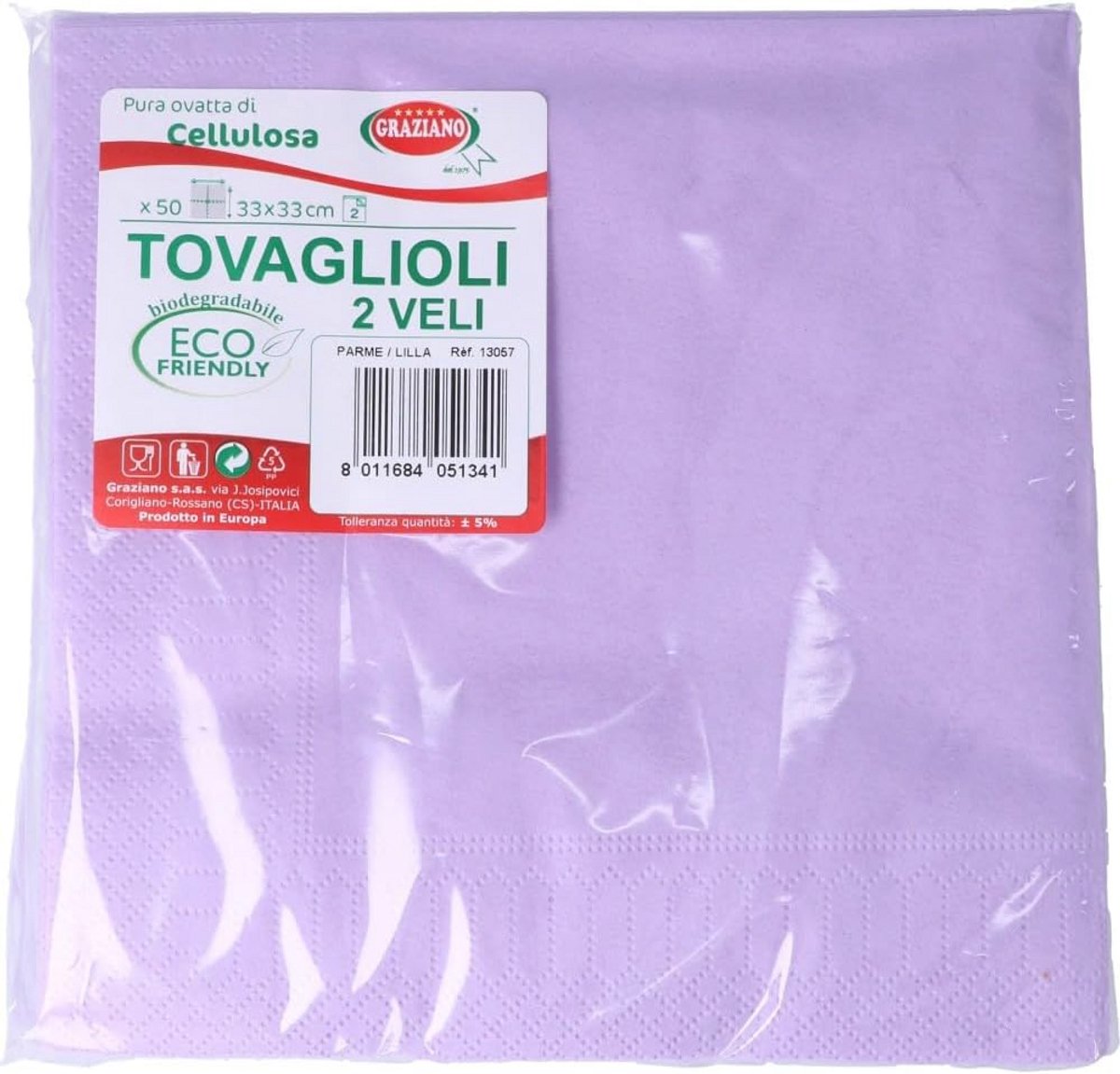 Wegwerpservetten 33 x 33 cm - 50 Stuks Lila