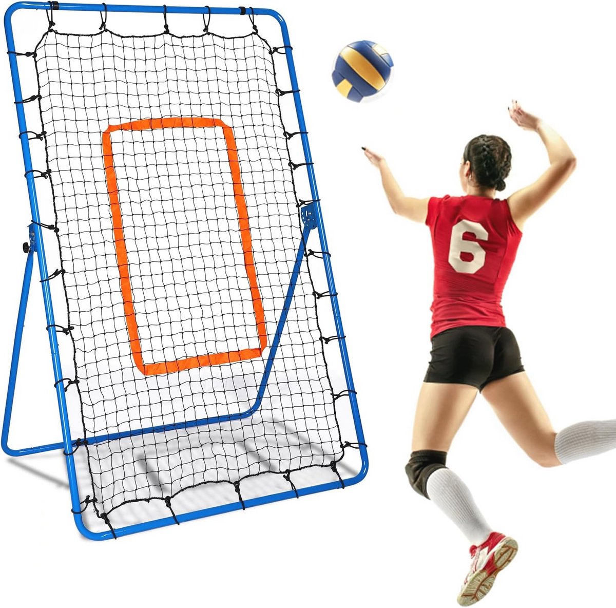 Verstelbare Volleybal Rebounder 180x110cm - Bounce Back Net voor Trainingsdoeleinden