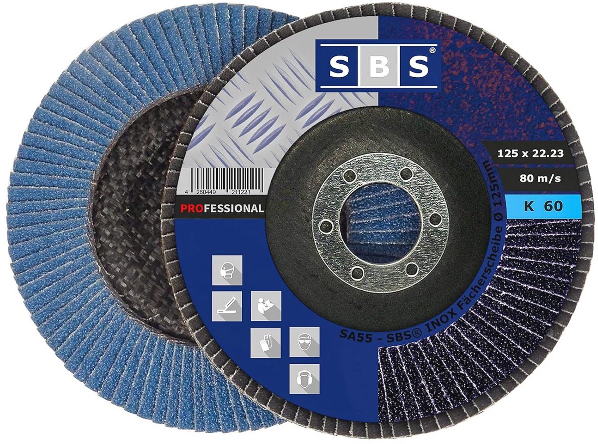 Waaierschijven 125 mm | Korrel 60 | 10 Stuks | Geschikt voor Haakse Slijper