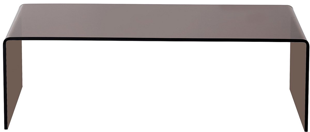 Vente-unique Salontafel van gebogen gehard glas - Bruin - ALONZO