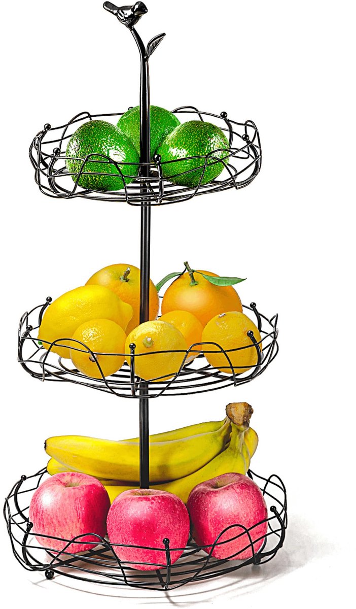 Unyqoos® Decoratieve fruit- en groenteopslag met vogelhandvat voor keuken en eetkamer