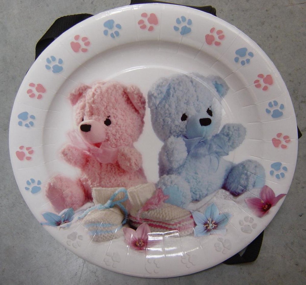 Bordjes Beer roze en blauw 10stuks