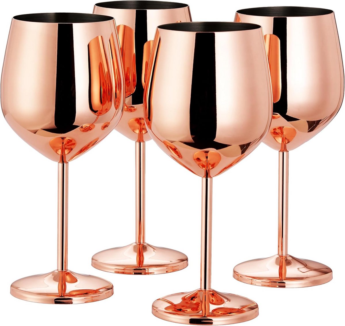 Set van 4 Luxe Onbreekbare Wijnglazen Roségoud 500ml voor Thuisbar en Feesten