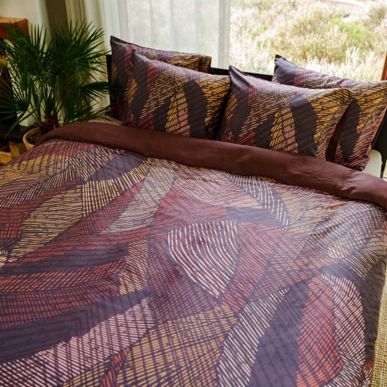 Kayori Kymani Dekbedovertrek Egyptisch Satijn - 260x200-220 + 2 slopen - Lits-jumeaux 100% Egyptisch Katoensatijn - Rood