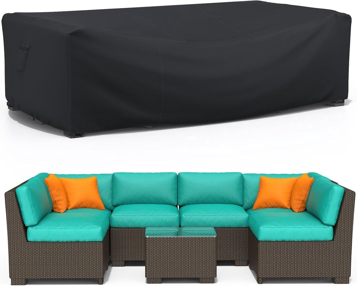 Stunq® Tijdloze Bescherming voor Tuinmeubilair met Waterdichte Rechthoekige Afdekhoes van 600D Stof
