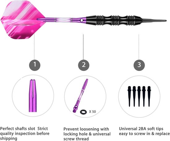 Dartpijlen Set - Soft Darts - Dartspel Spelen - Aluminium Shafts - 20 Gram - Groen — afbeelding 4