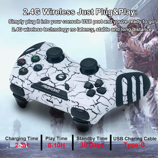 Draadloze PC Controller met Dubbele Trillingen voor Windows, PS3 en Android — afbeelding 4