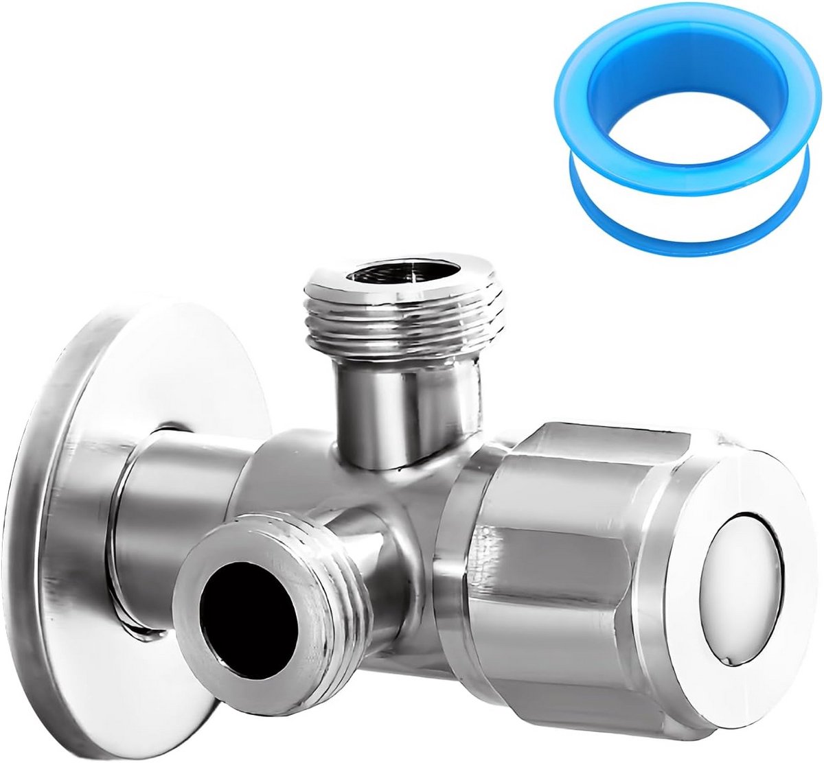 Dubbel Hoekventiel 1/2 Inch met Twee Uitgangen voor Wateraansluiting