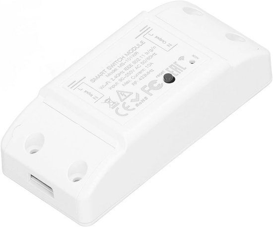 Wifi-rolluikschakelaar met RF-afstandsbediening, wifi-schakelmodule voor elektrische rolluiken, compatibel met Alexa en Google Home, 600 W met procentfunctie (4