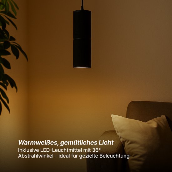 Brilliant Marty - Lampe suspendue - LED GU10 - Zwart