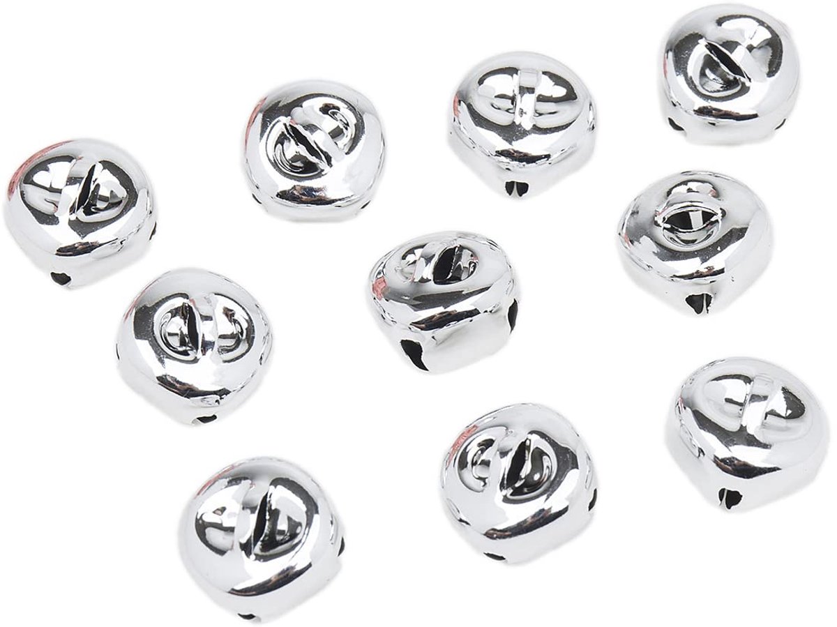 10 stuks 38 mm bellen voor knutselen, kleine bellen, antiroestbellen, minibellen, metalen bellen, ideaal voor knutselen, sieraden, festivaldecoratie, huisdierbellen,zilver