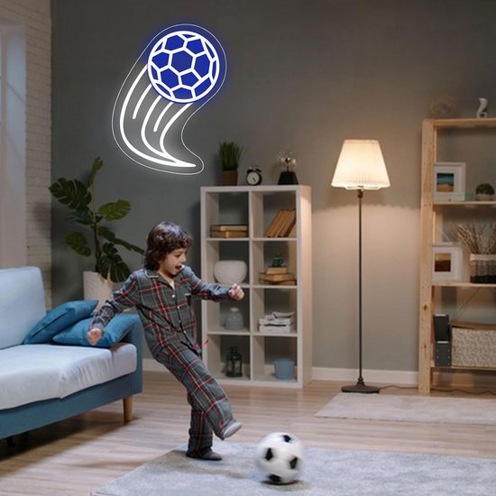 Dimbare XL Voetbal Neon Verlichting - LED Wandlamp voor Jongenskamer, Bar of Cadeau — afbeelding 3