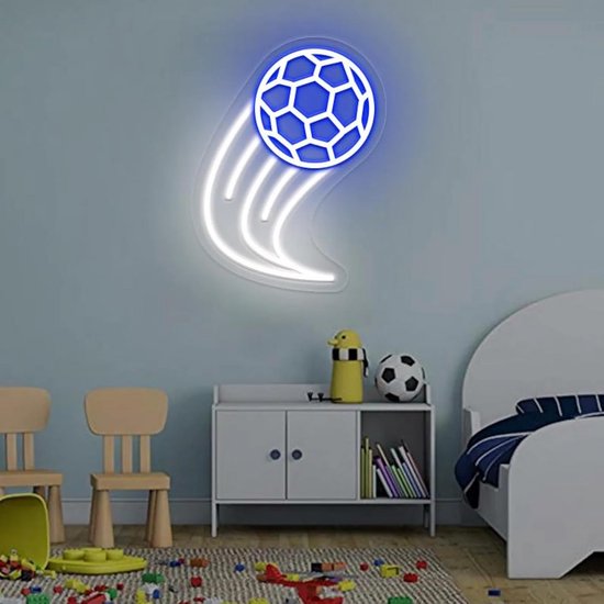 Dimbare XL Voetbal Neon Verlichting - LED Wandlamp voor Jongenskamer, Bar of Cadeau — afbeelding 5