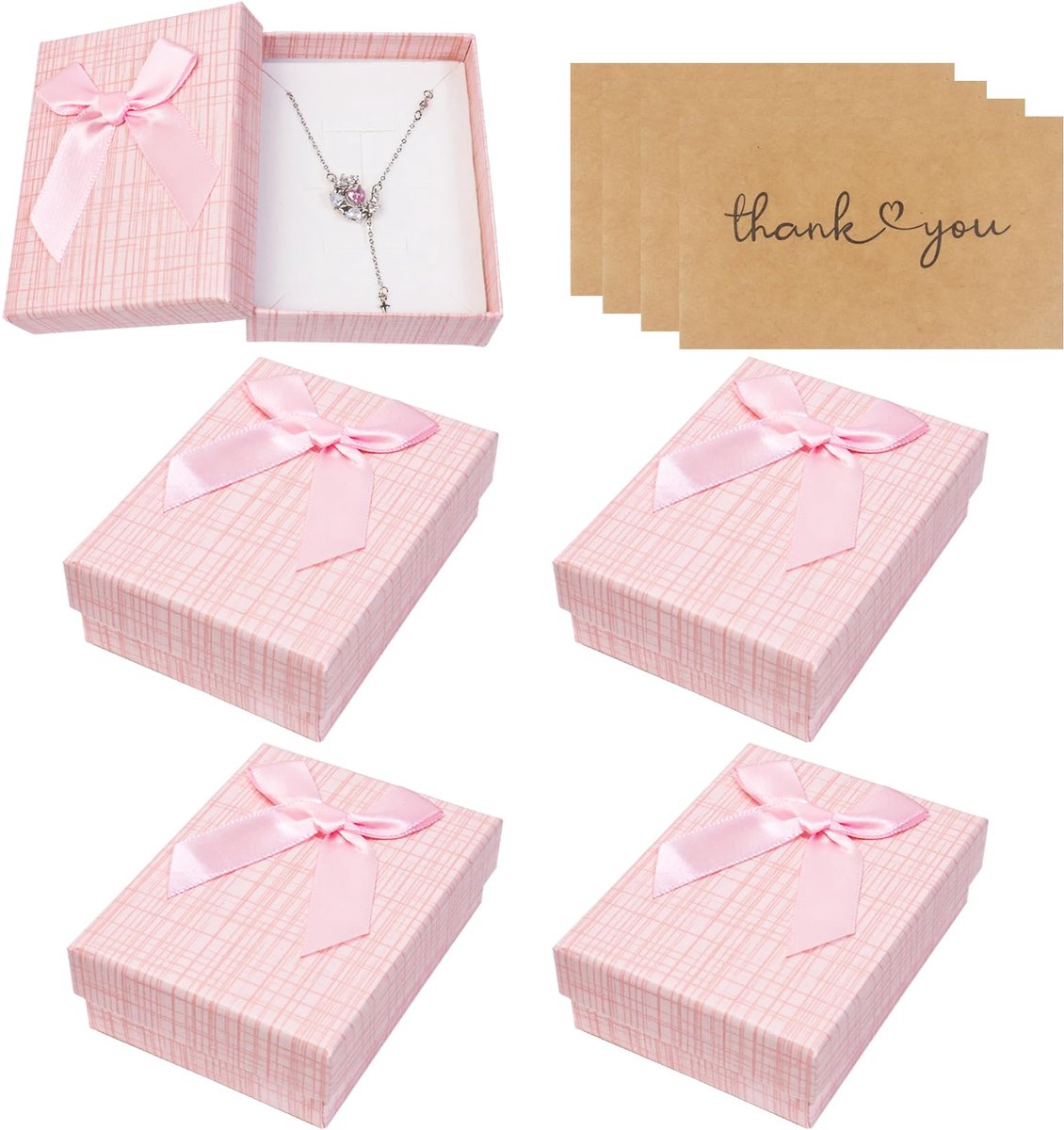 IMPERATORIS® 4 stuks Geschenk Doosjes met Deksel 9 x 7 x 3 cm - DIY Giftset/Geschenkdoos/Cadeau Doos - karton