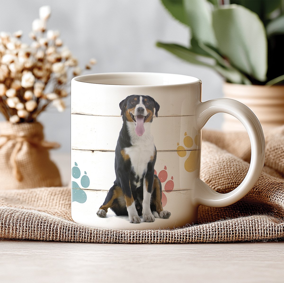 Mok - 330 ML - Hond - Grote Zwitserse Sennerhond - Koffiemok - Theemok - Thee of Koffie - Koffiebeker - Koffietas Geschenk Cadeau