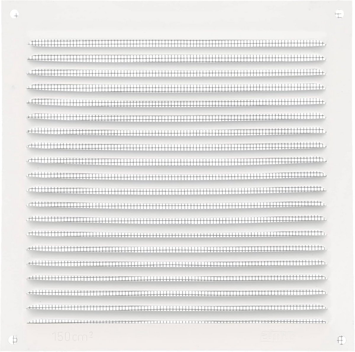 Vierkant Ventilatie Rooster met Muggennet - Aluminium - Wit - 170x170 mm