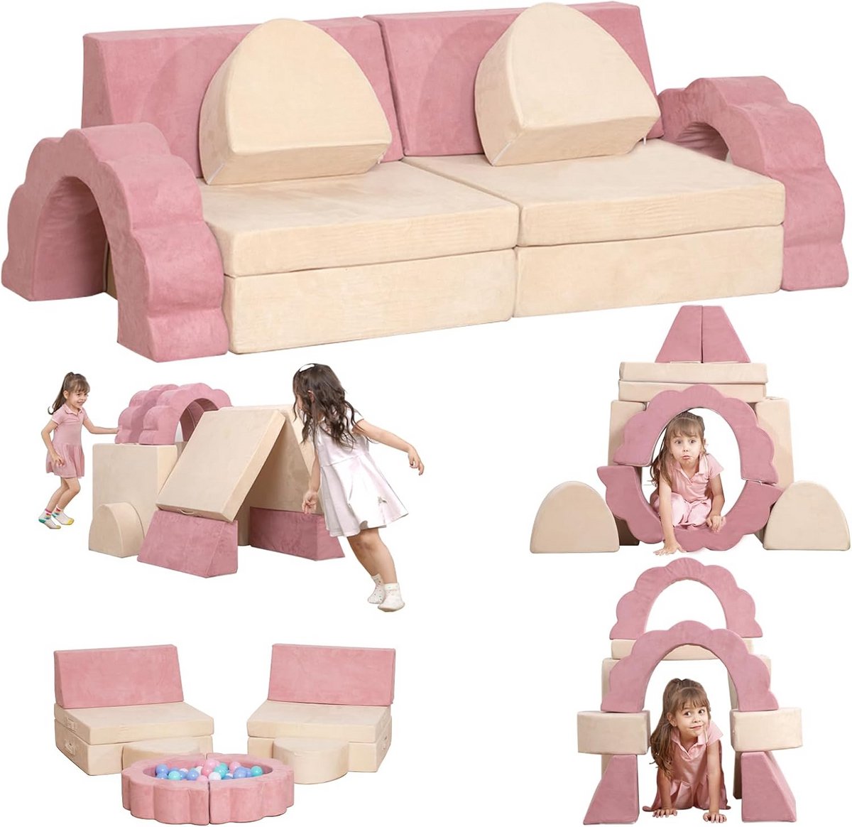 Modulaire Speelbank voor Kinderen - 10 Delige Zithoek voor de Speelkamer of Slaapkamer