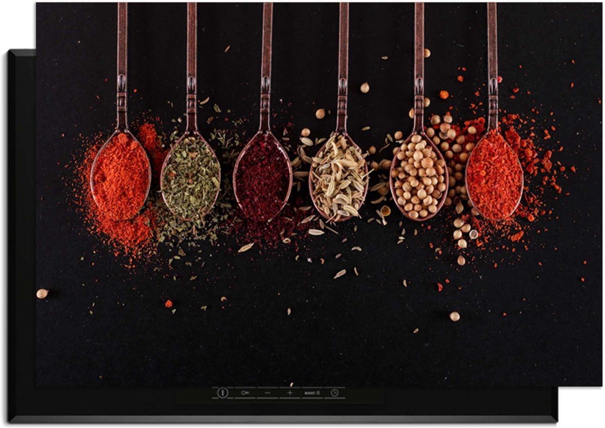 KitchenArt - Herb & Heat - Inductie Beschermer - 90x50 cm - Kookplaat Beschermer - Luxe Afdekplaat Inductieplaat - Anti-slip & Oprolbaar - Beschermmat Inductiekookplaat